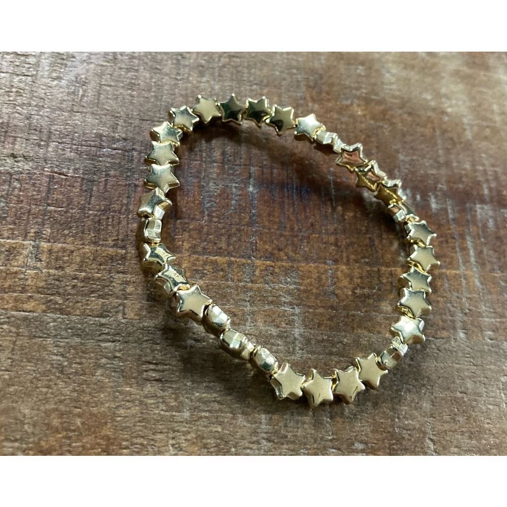 Gold Stars Beaded Elastic Bracelet